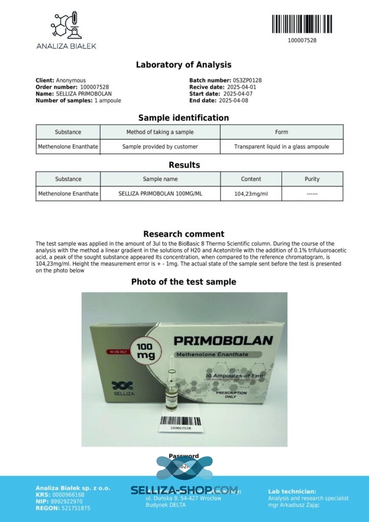 Primobolan Selliza Pharma Methenolone Enanthate