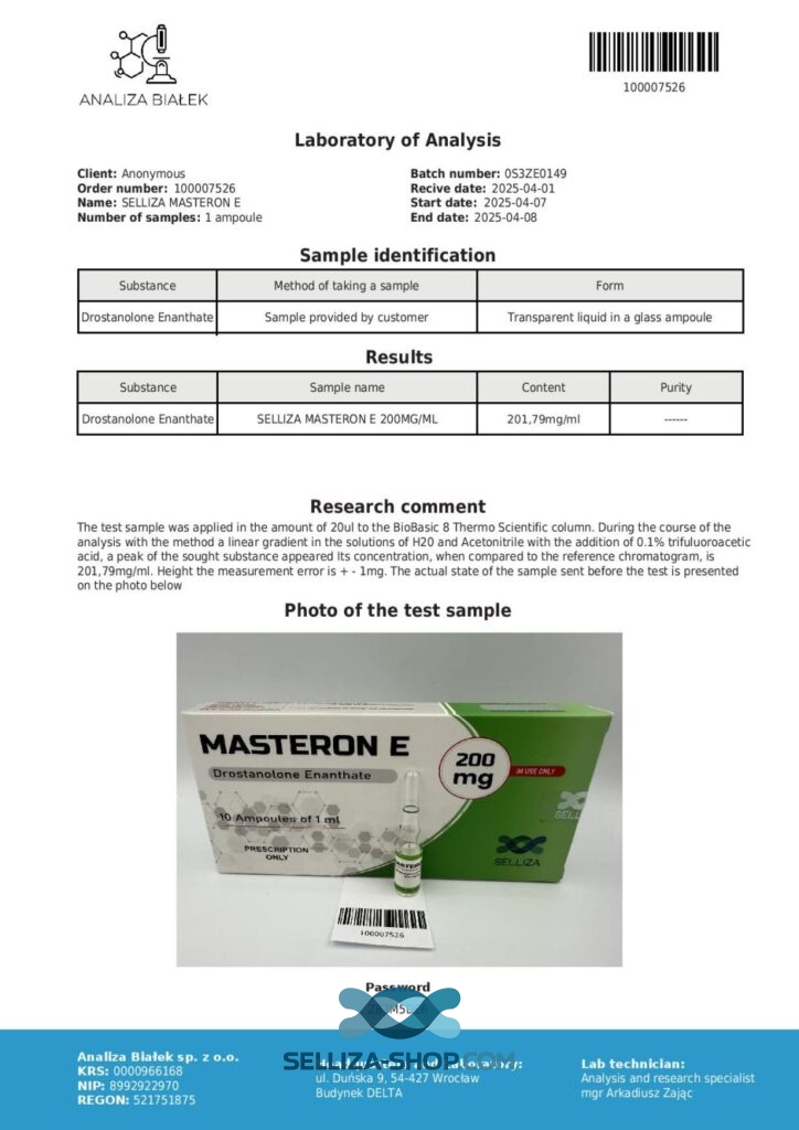Selliza Pharma Drostanolone Enanthate