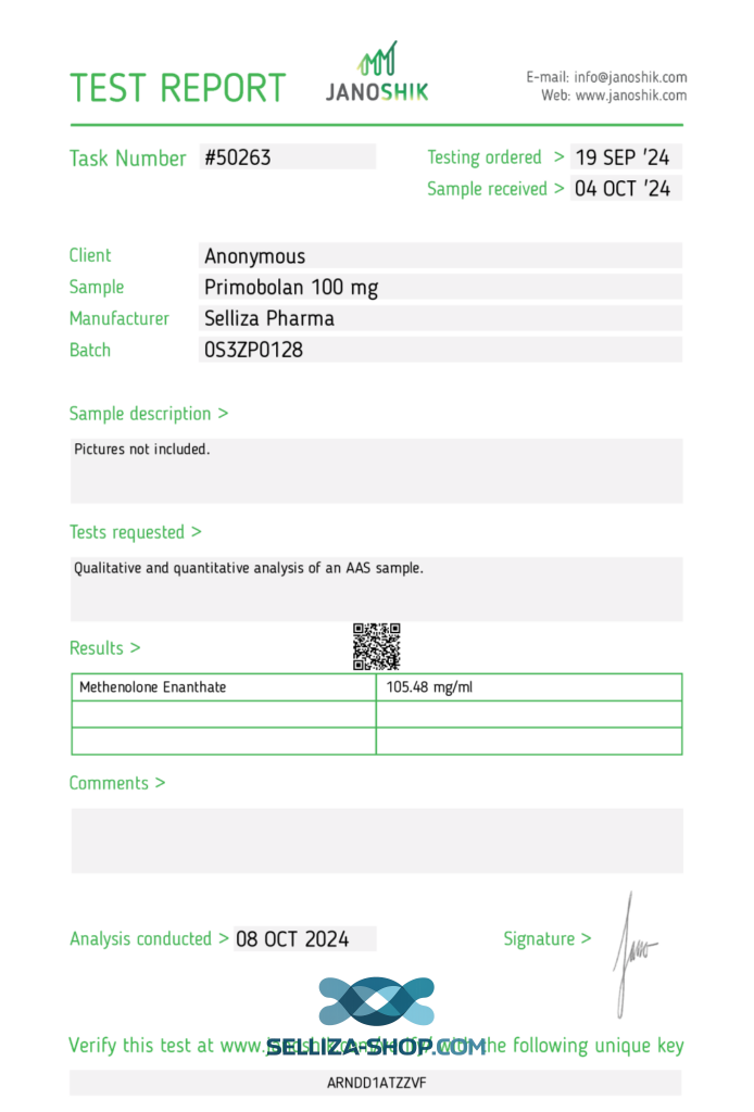 Selliza Pharma Methenolone Enanthate