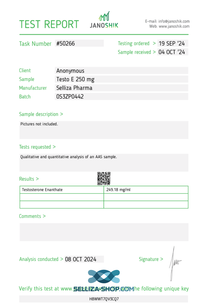 Selliza Pharma Testosterone Enanthate