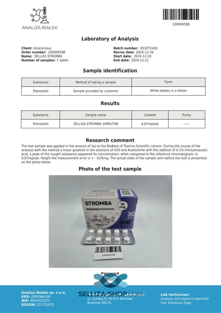 Stromba Selliza Pharma Stanozolol