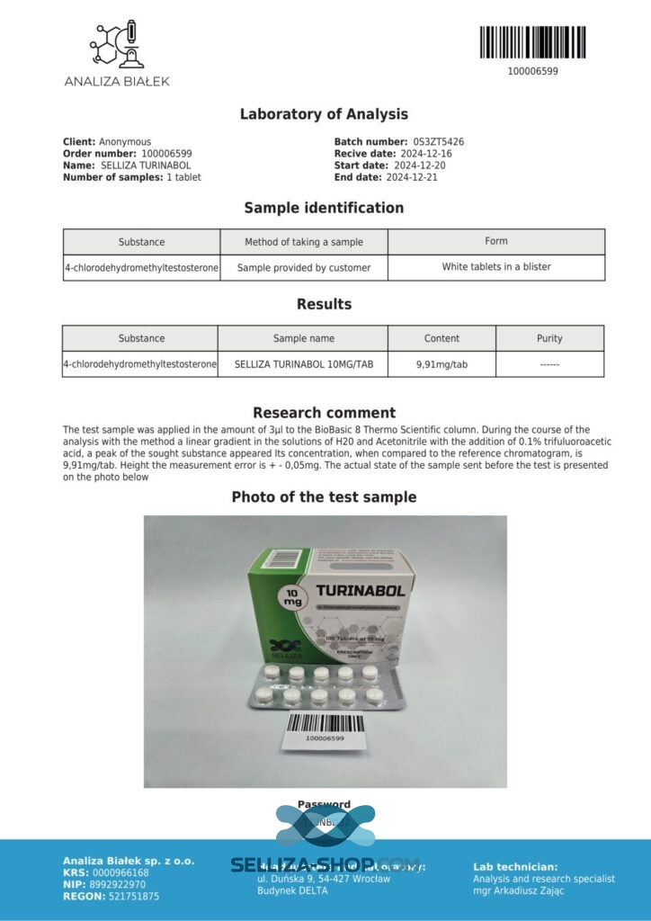 Turinabol Selliza Pharma
